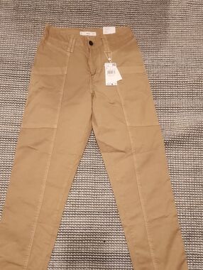 Mango Women's Khaki Straight-Leg Chinos